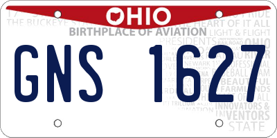 OH license plate GNS1627