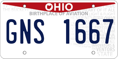 OH license plate GNS1667