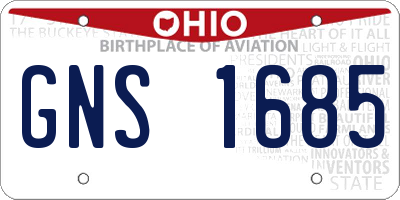 OH license plate GNS1685