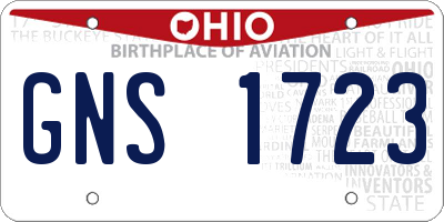 OH license plate GNS1723