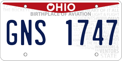 OH license plate GNS1747
