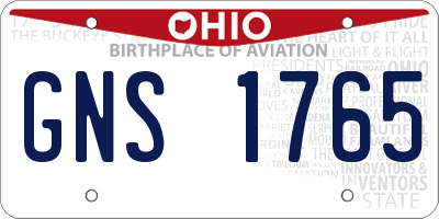OH license plate GNS1765
