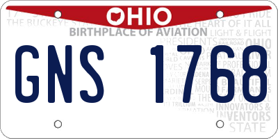 OH license plate GNS1768