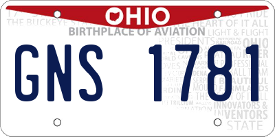 OH license plate GNS1781