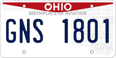 OH license plate GNS1801