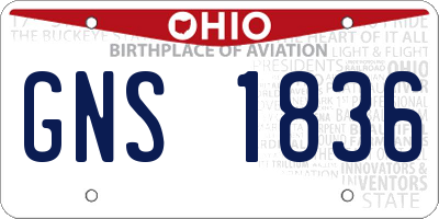 OH license plate GNS1836