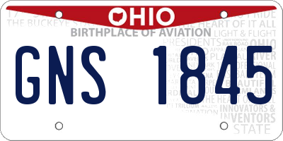 OH license plate GNS1845