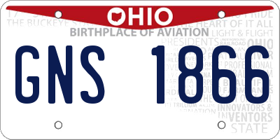 OH license plate GNS1866