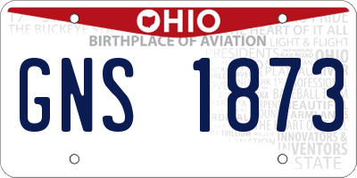 OH license plate GNS1873