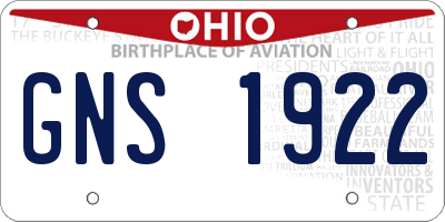 OH license plate GNS1922