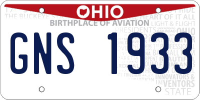 OH license plate GNS1933