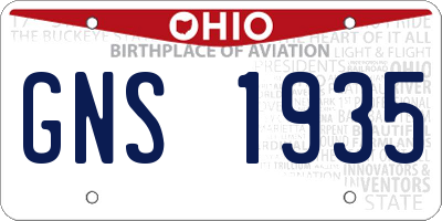 OH license plate GNS1935