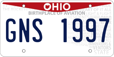 OH license plate GNS1997