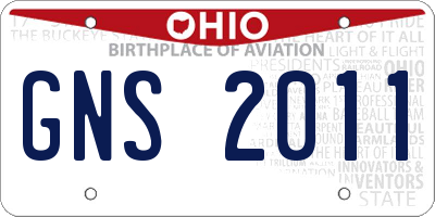 OH license plate GNS2011