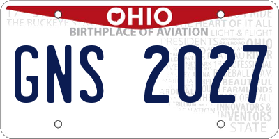 OH license plate GNS2027