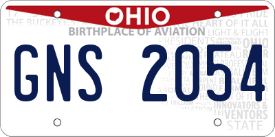 OH license plate GNS2054