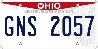 OH license plate GNS2057
