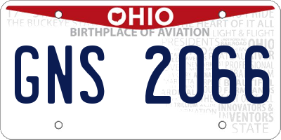 OH license plate GNS2066