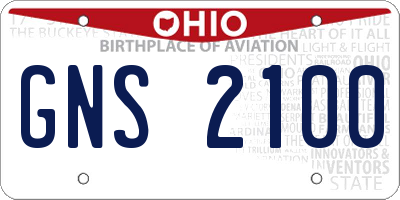 OH license plate GNS2100