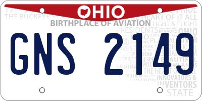 OH license plate GNS2149