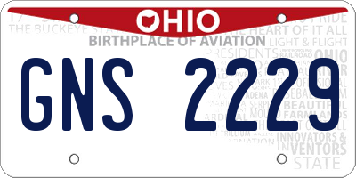 OH license plate GNS2229