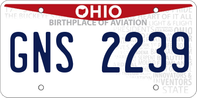 OH license plate GNS2239