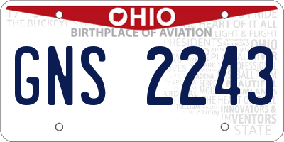 OH license plate GNS2243