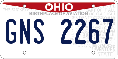 OH license plate GNS2267