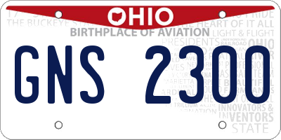 OH license plate GNS2300