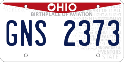 OH license plate GNS2373