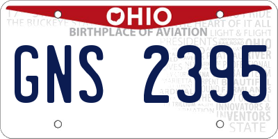 OH license plate GNS2395