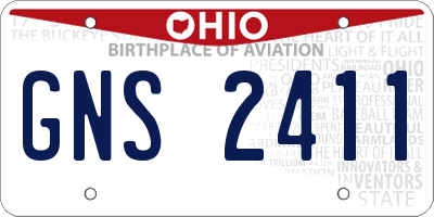 OH license plate GNS2411