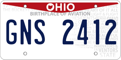 OH license plate GNS2412