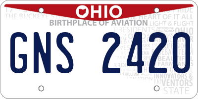 OH license plate GNS2420