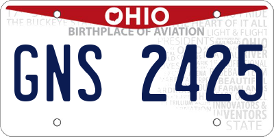 OH license plate GNS2425