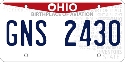 OH license plate GNS2430