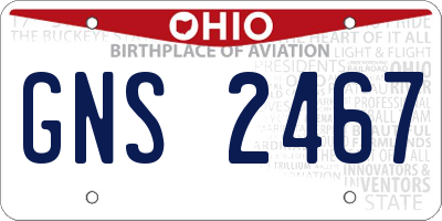OH license plate GNS2467