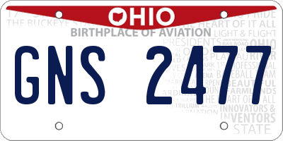 OH license plate GNS2477