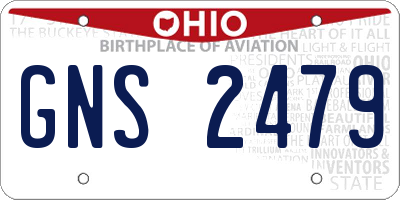 OH license plate GNS2479