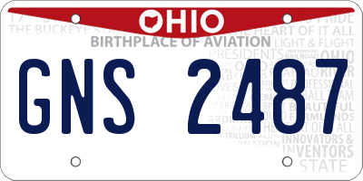 OH license plate GNS2487
