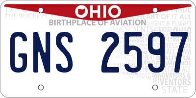 OH license plate GNS2597