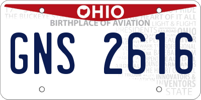 OH license plate GNS2616