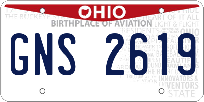 OH license plate GNS2619