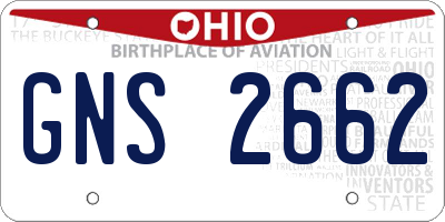OH license plate GNS2662