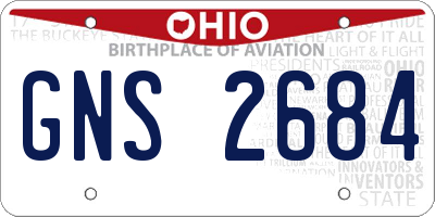 OH license plate GNS2684