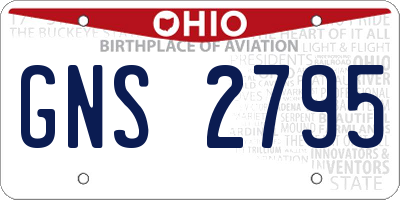 OH license plate GNS2795