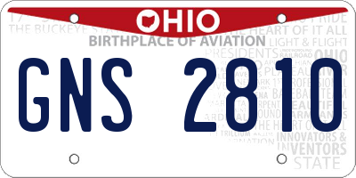 OH license plate GNS2810