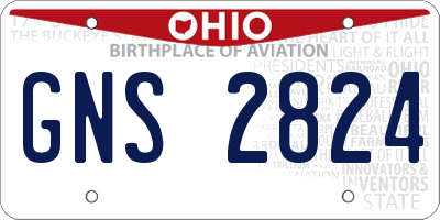 OH license plate GNS2824