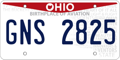 OH license plate GNS2825