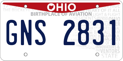 OH license plate GNS2831